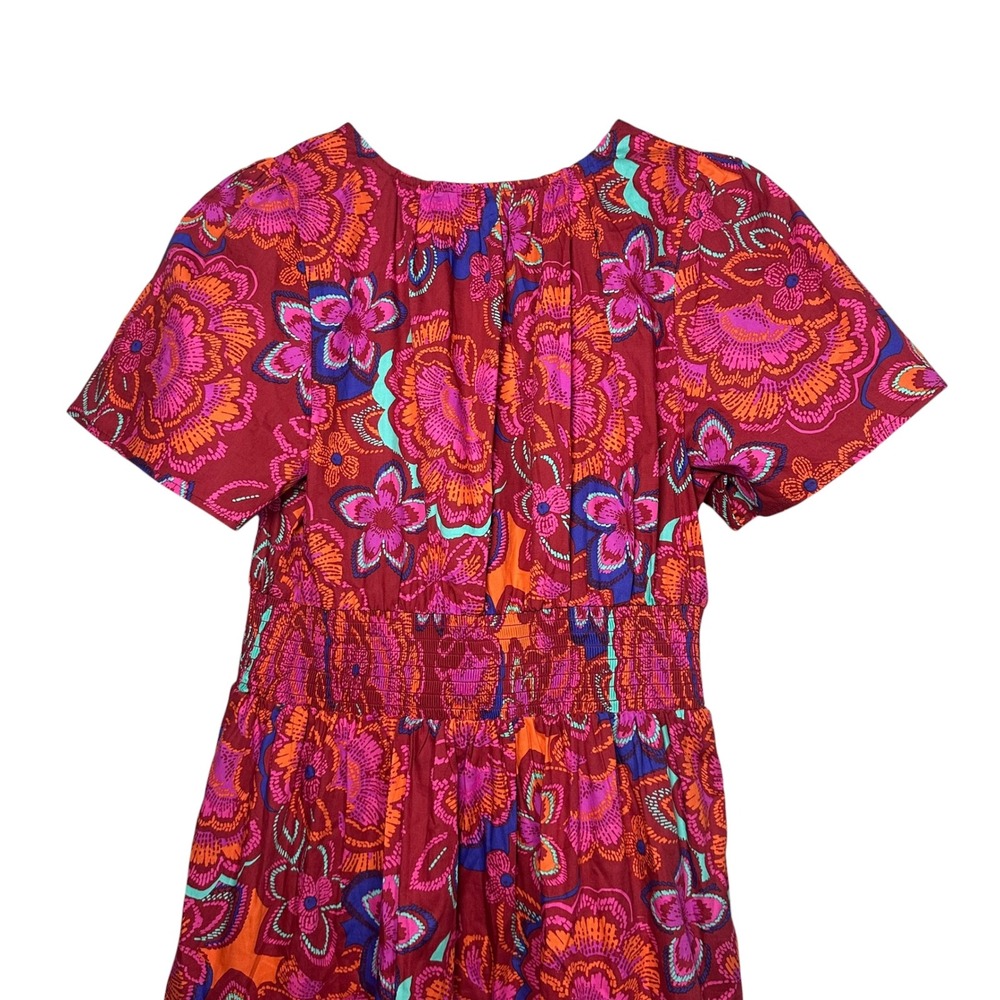 Baltic Born Palmer Tiered Floral Maxi Dress Size M Cotton Smocked Boho Pockets - Picture 6 of 12